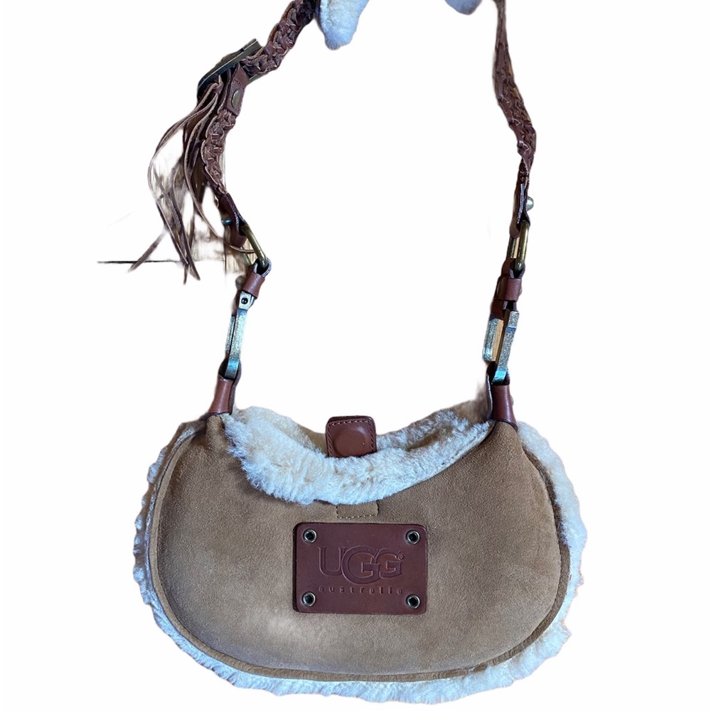 Ugg Sherpa Mini Shoulder Bag Braided Leather Strap
